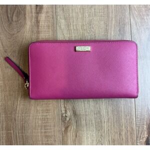 Kate Spade Neda Newbury Lane Zip Around Wallet Multiple Pockets Hot Pink